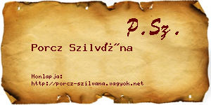 Porcz Szilvána névjegykártya